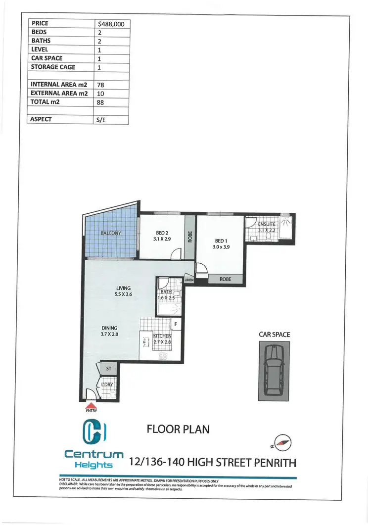 Floorplan of Homely apartment listing, 49/134 High Street, Penrith NSW 2750