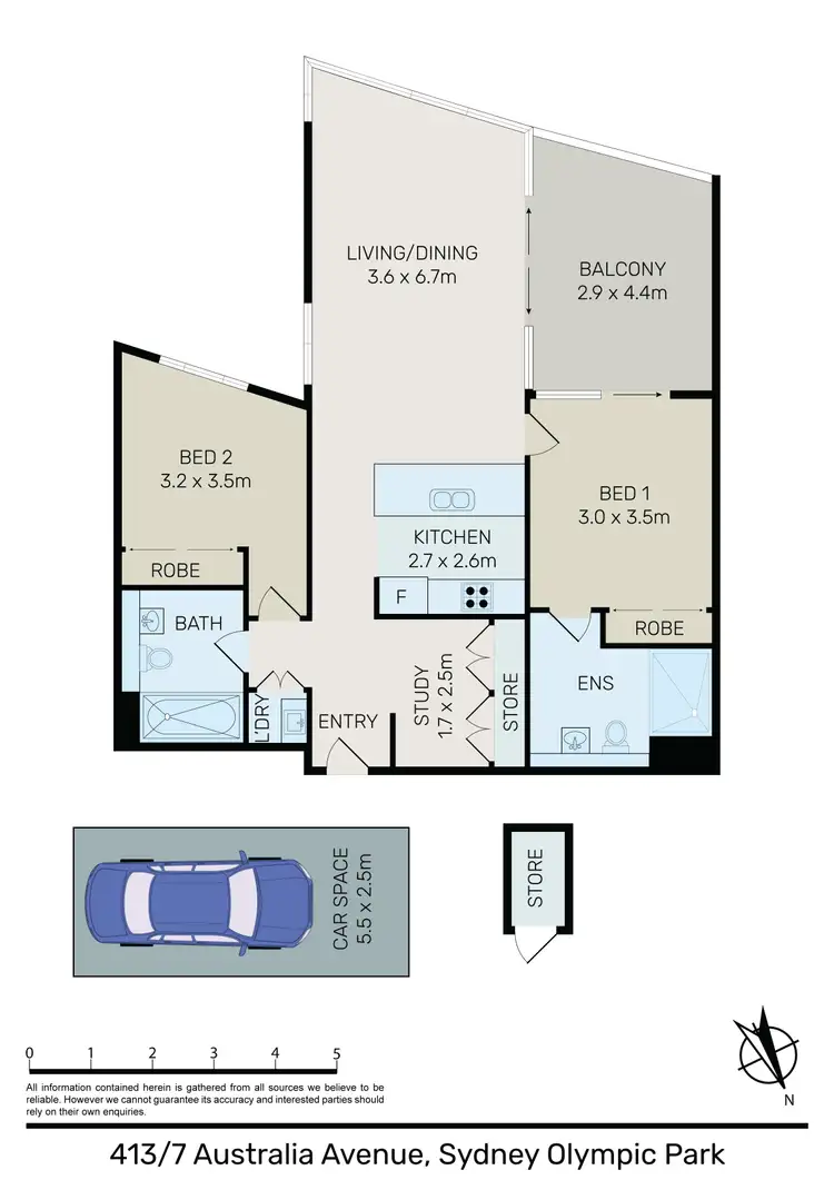 Floorplan of Homely apartment listing, 413/7 Australia Avenue, Sydney Olympic Park NSW 2127
