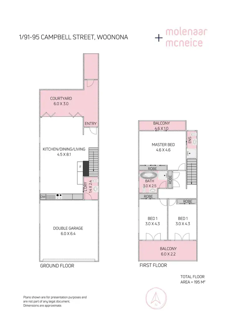 Floorplan of Homely townhouse listing, 1/91 Campbell Street, Woonona NSW 2517