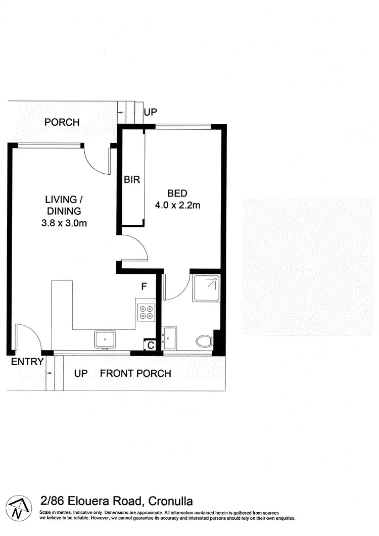 Floorplan of Homely unit listing, 2/86 Elouera Road, Cronulla NSW 2230