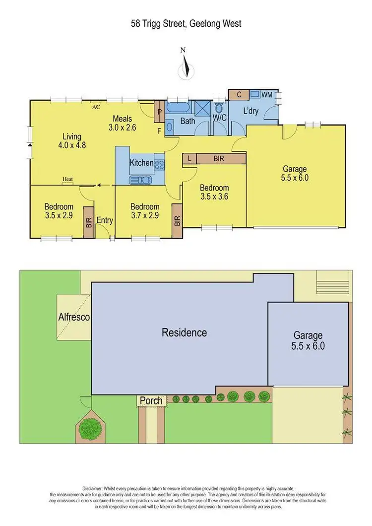 Floorplan of Homely townhouse listing, 58 Trigg Street, Geelong West VIC 3218