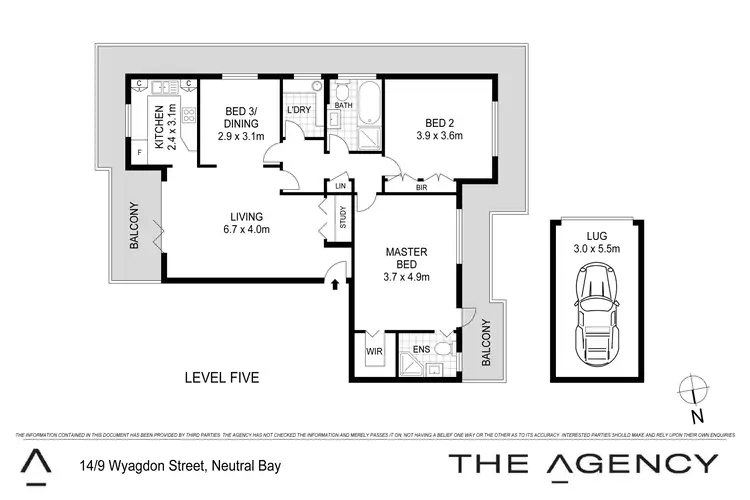 Floorplan of Homely apartment listing, 14/9 Wyagdon Street, Neutral Bay NSW 2089