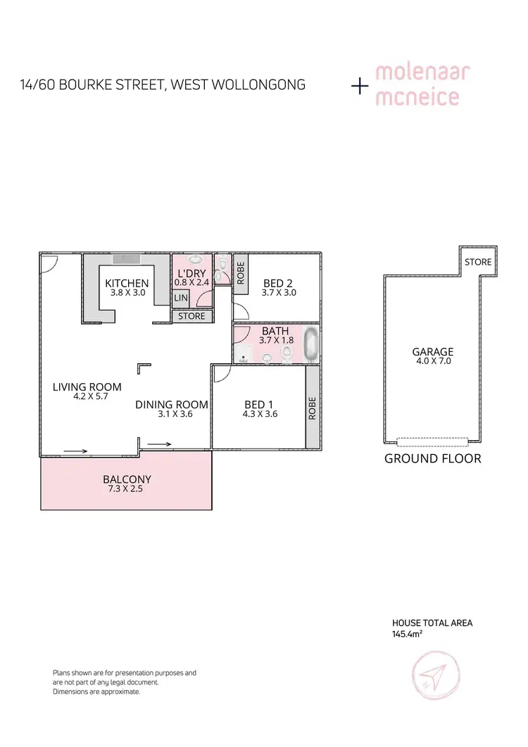 Floorplan of Homely apartment listing, 14/60 Bourke Street, North Wollongong NSW 2500