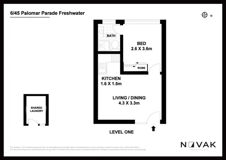 Floorplan of Homely apartment listing, 6/45 Palomar Parade, Freshwater NSW 2096
