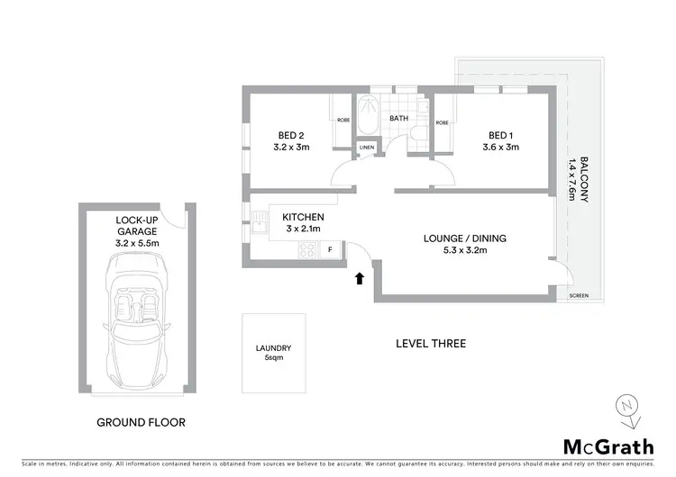 Floorplan of Homely apartment listing, 5/30 President Avenue, Kogarah NSW 2217