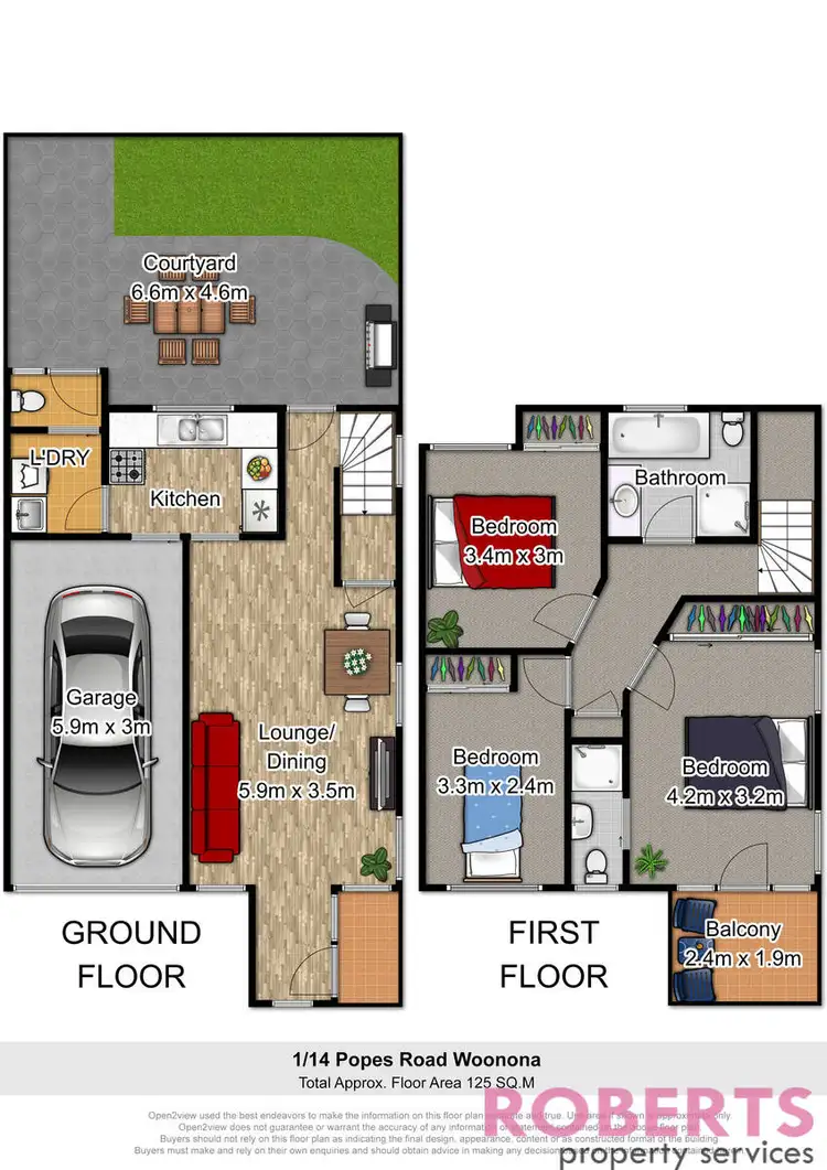 Floorplan of Homely townhouse listing, 1/14 Popes Road, Woonona NSW 2517
