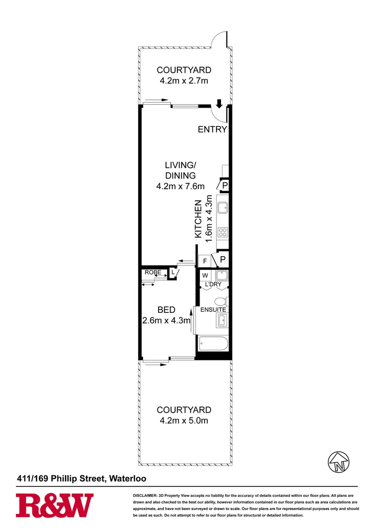 Floorplan of Homely apartment listing, 411/169-175 Phillip Street, Waterloo NSW 2017