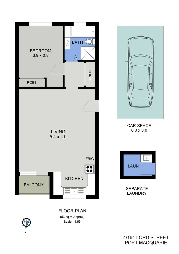 Floorplan of Homely unit listing, 4/164 Lord Street, Port Macquarie NSW 2444