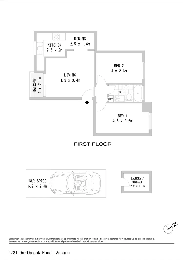Floorplan of Homely apartment listing, 9/21 Dartbrook Road, Auburn NSW 2144