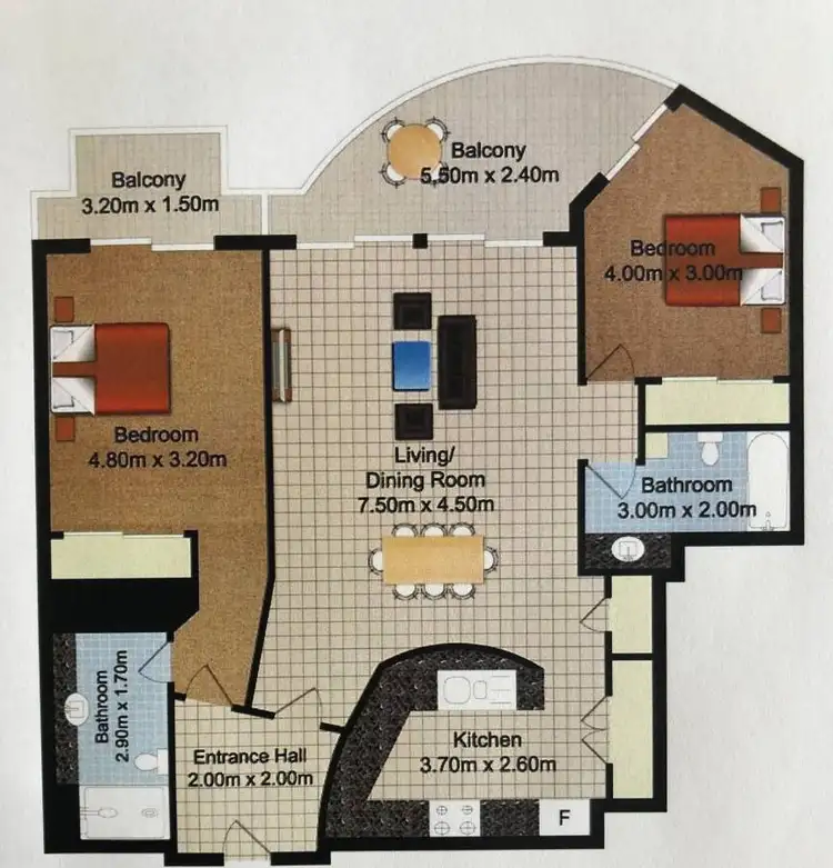 Floorplan of Homely apartment listing, 1710/24-26 Queensland Avenue, Broadbeach QLD 4218
