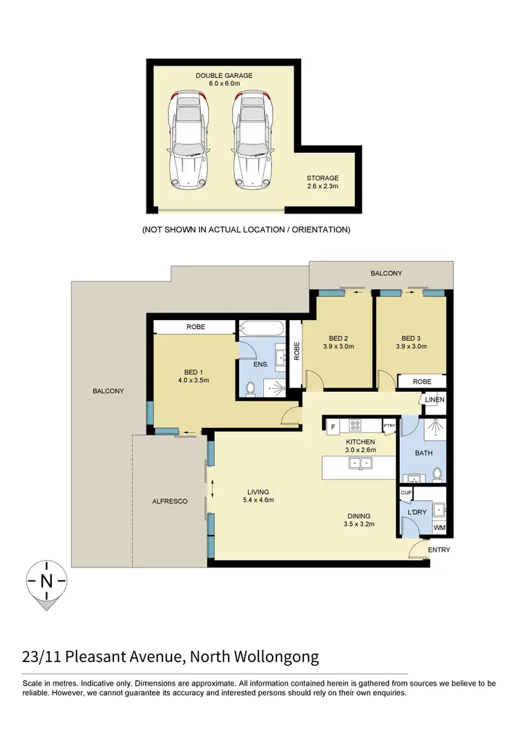 Floorplan of Homely apartment listing, 23/11 Pleasant Avenue, North Wollongong NSW 2500