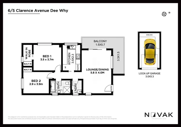 Floorplan of Homely apartment listing, 6/5 Clarence Avenue, Dee Why NSW 2099