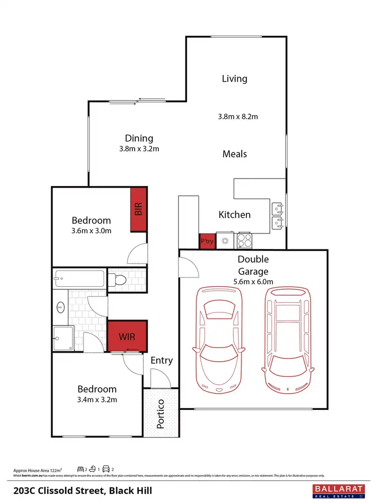 Floorplan of Homely townhouse listing, 203C Clissold Street, Black Hill VIC 3350