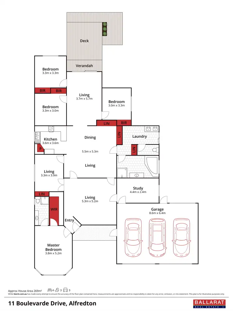 Floorplan of Homely house listing, 11 Boulevarde Drive, Alfredton VIC 3350