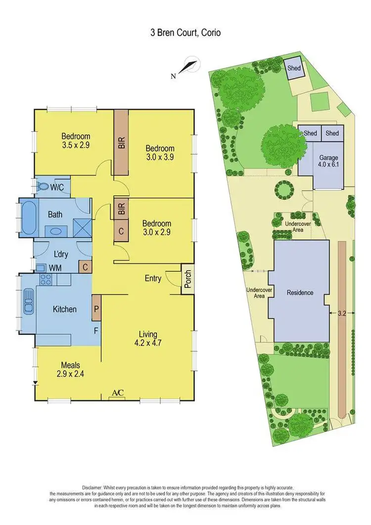 Floorplan of Homely house listing, 3 Bren Court, Corio VIC 3214