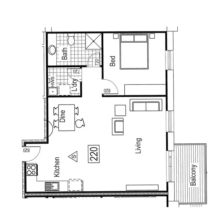 Floorplan of Homely apartment listing, A220/149-157 Thirteenth Street, Mildura VIC 3500
