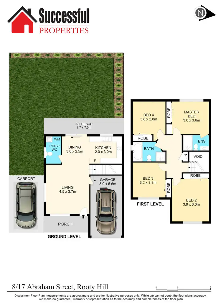 Floorplan of Homely townhouse listing, Level Unit 8/17 Abraham Street, Rooty Hill NSW 2766