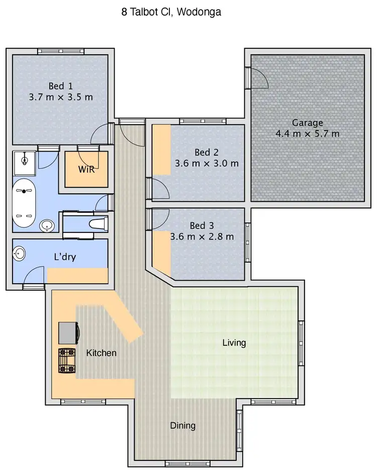 Floorplan of Homely house listing, 8 Talbot Close, Wodonga VIC 3690