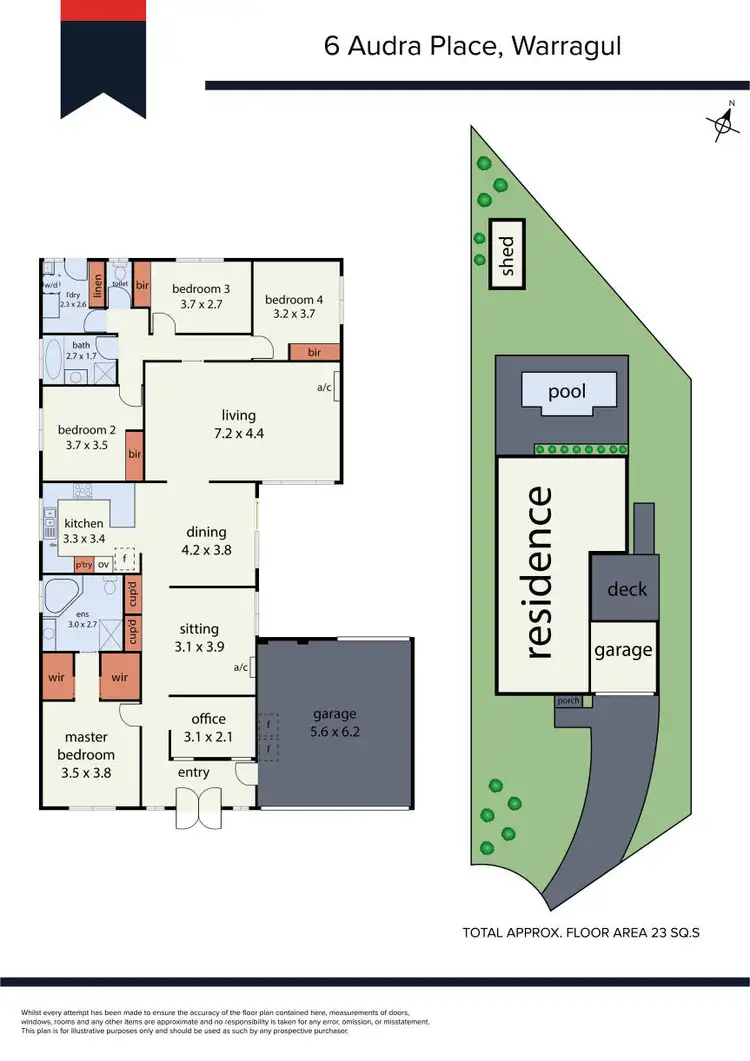 Floorplan of Homely house listing, 6 Audra Place, Warragul VIC 3820