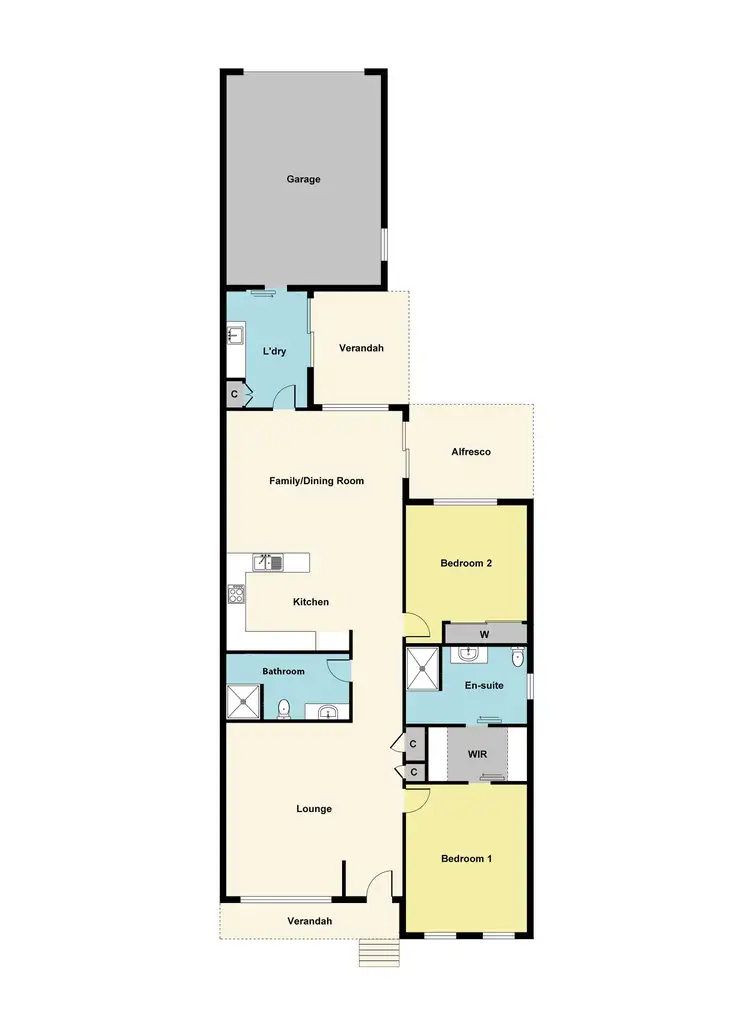 Floorplan of Homely unit listing, 1/60 Gillies Street, Maryborough VIC 3465