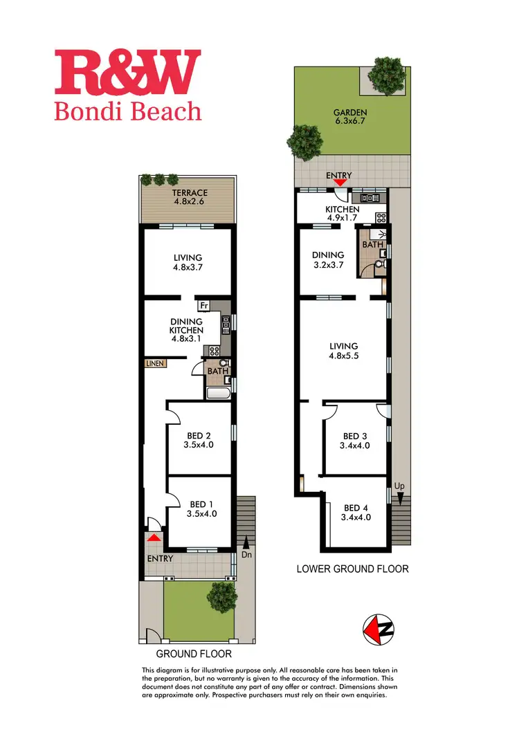 Floorplan of Homely semi-detached listing, 16 Dudley Street, Bondi NSW 2026