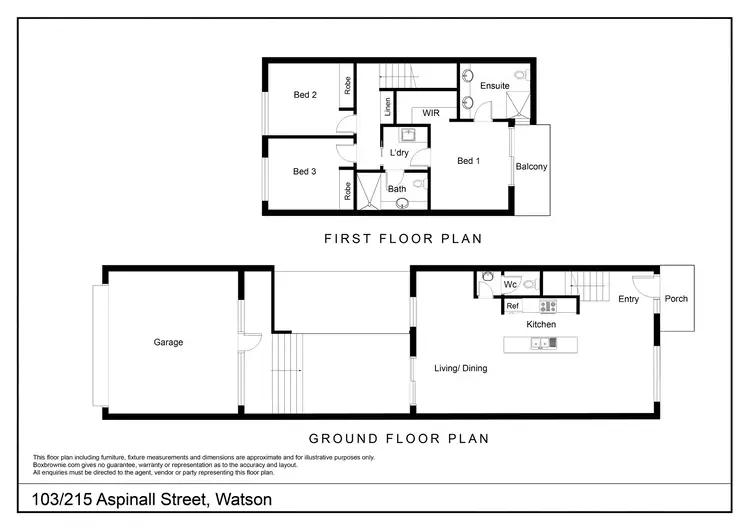 Floorplan of Homely townhouse listing, 103/215 Aspinall Street, Watson ACT 2602