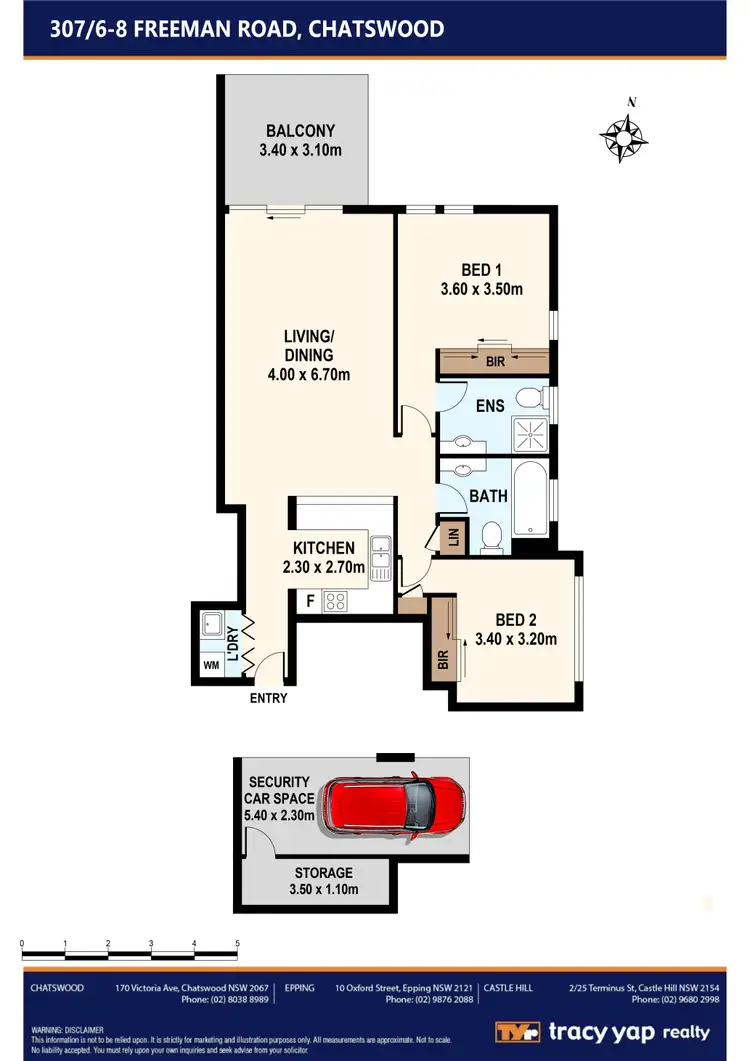 Floorplan of Homely apartment listing, 307/6-8 Freeman Road, Chatswood NSW 2067