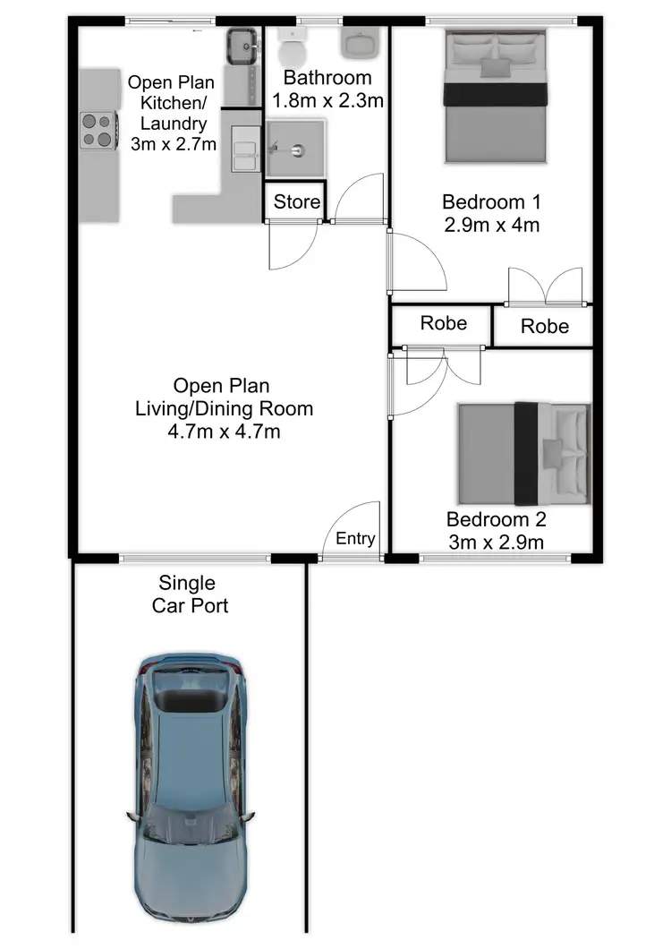 Floorplan of Homely unit listing, 21/129 North Road, Woodridge QLD 4114