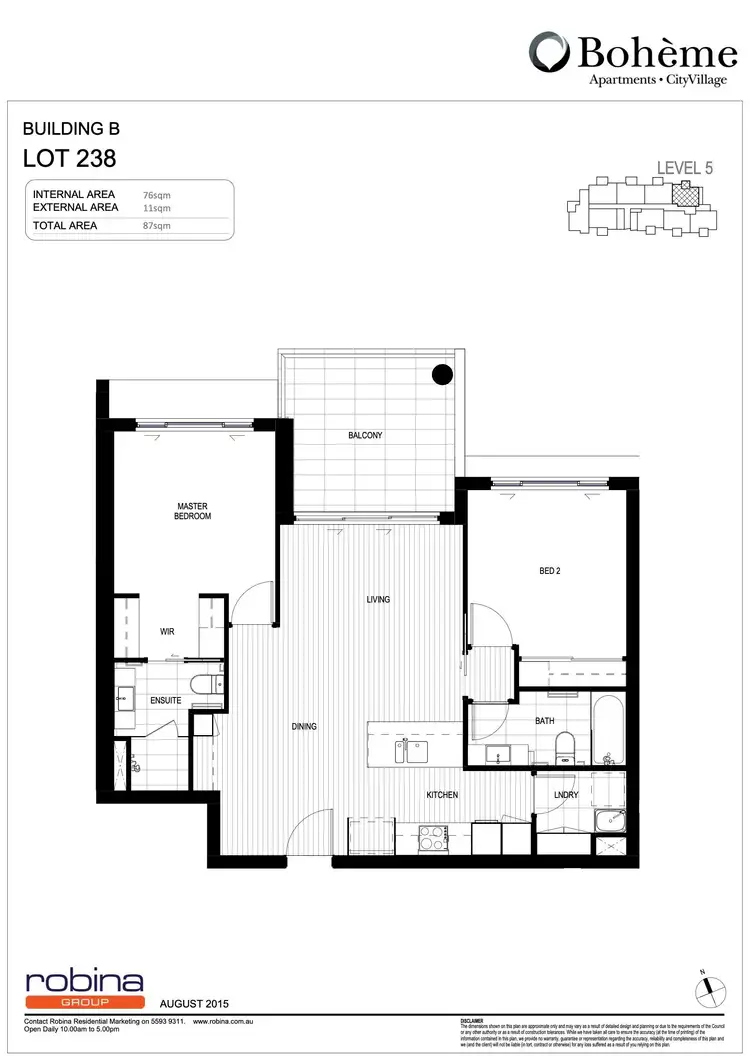 Floorplan of Homely apartment listing, 238/1-25 Parnell Boulevard, Robina QLD 4226