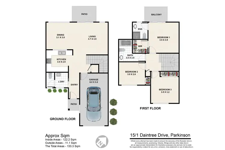 Floorplan of Homely townhouse listing, 15/1 Daintree Drive, Parkinson QLD 4115