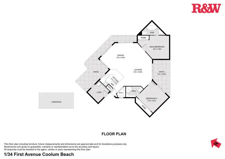 Floorplan of Homely unit listing, 1/34 First Avenue, Coolum Beach QLD 4573