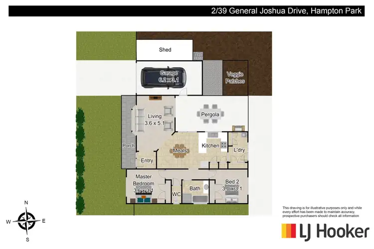 Floorplan of Homely unit listing, 2/39 General Joshua Drive, Hampton Park VIC 3976