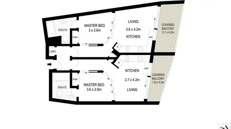 Floorplan of Homely apartment listing, Level 2/204/42 Surf Parade, Broadbeach QLD 4218