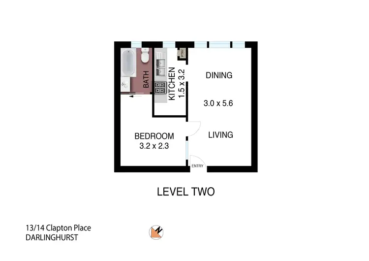 Floorplan of Homely apartment listing, 13/14 Clapton Place, Darlinghurst NSW 2010