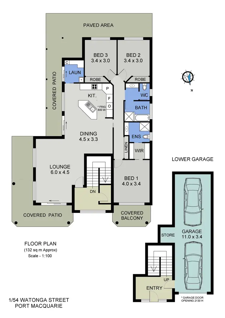 Floorplan of Homely unit listing, 1/54 Watonga Street, Port Macquarie NSW 2444
