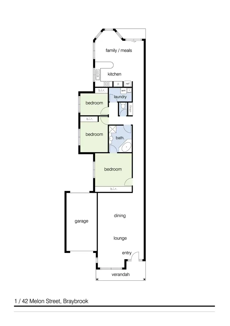 Floorplan of Homely house listing, 1/42 Melon Street, Braybrook VIC 3019