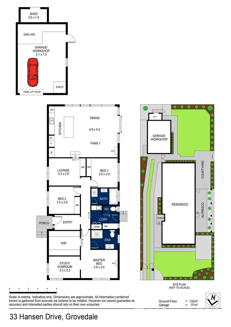 Floorplan of Homely house listing, 33 Hansen Drive, Grovedale VIC 3216