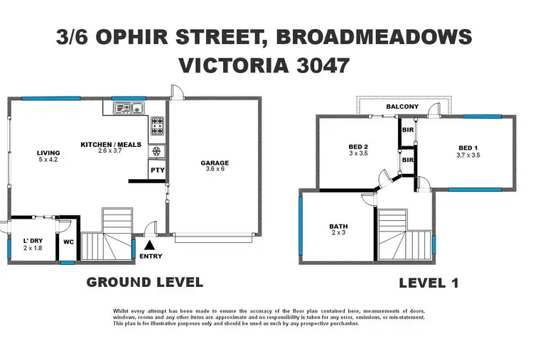 Floorplan of Homely townhouse listing, 3/60 Ophir Street, Broadmeadows VIC 3047