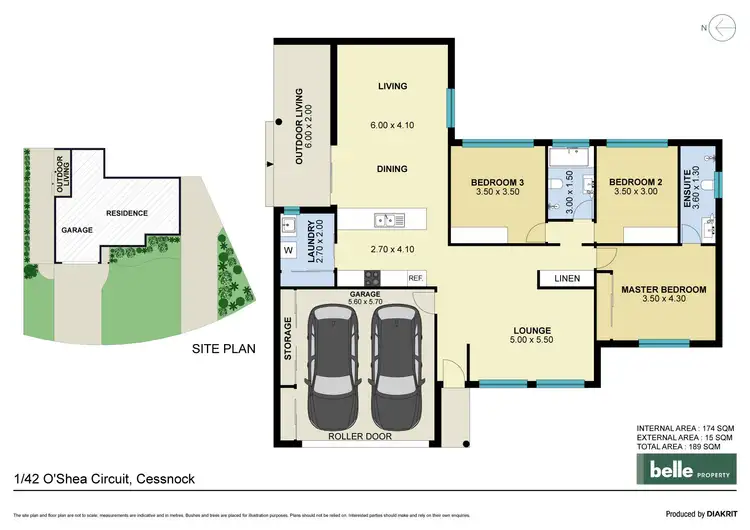 Floorplan of Homely villa listing, 1/42 O'Shea Circuit, Cessnock NSW 2325
