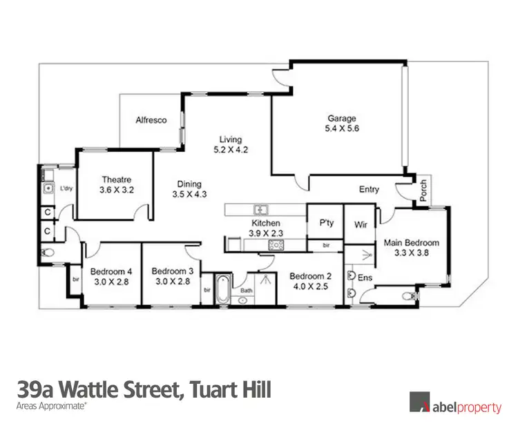 Floorplan of Homely townhouse listing, 39A Wattle Street, Tuart Hill WA 6060