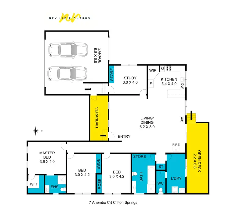 Floorplan of Homely house listing, 7 Anembo Court, Clifton Springs VIC 3222