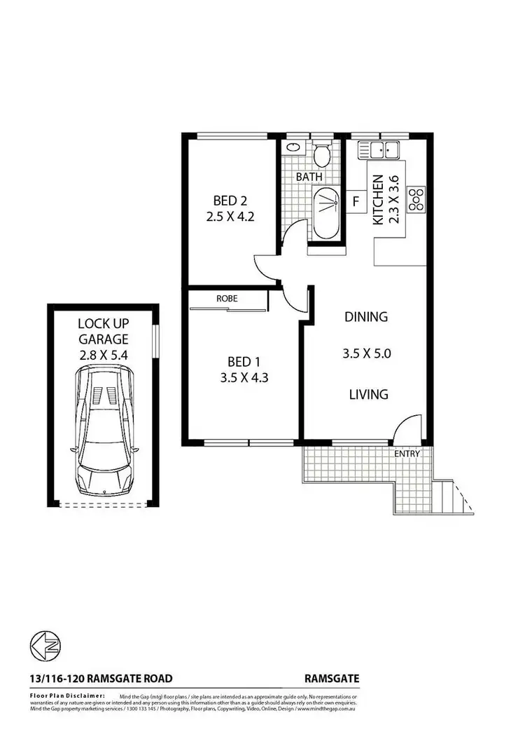 Floorplan of Homely unit listing, 13/116 Ramsgate Road, Ramsgate NSW 2217