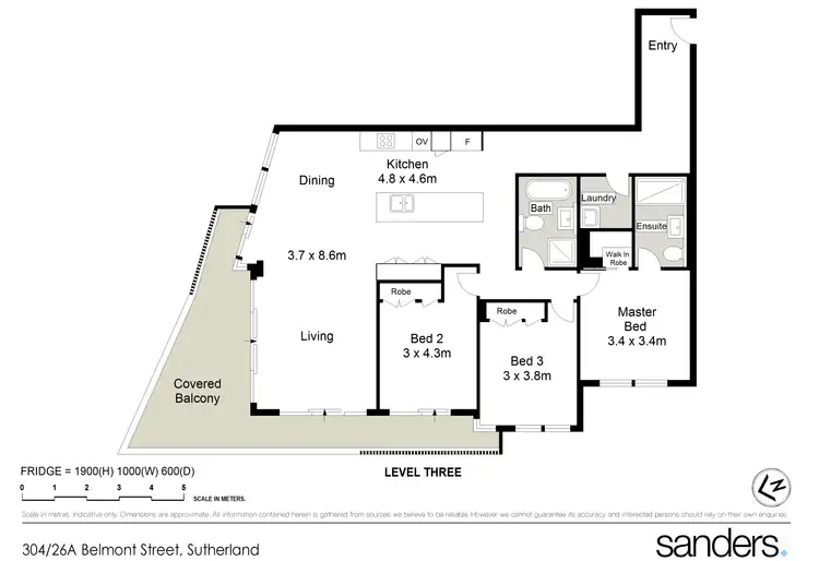 Floorplan of Homely apartment listing, 304/26A Belmont Street, Sutherland NSW 2232