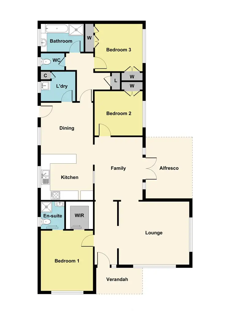 Floorplan of Homely house listing, 6 Laurine Court, Wendouree VIC 3355