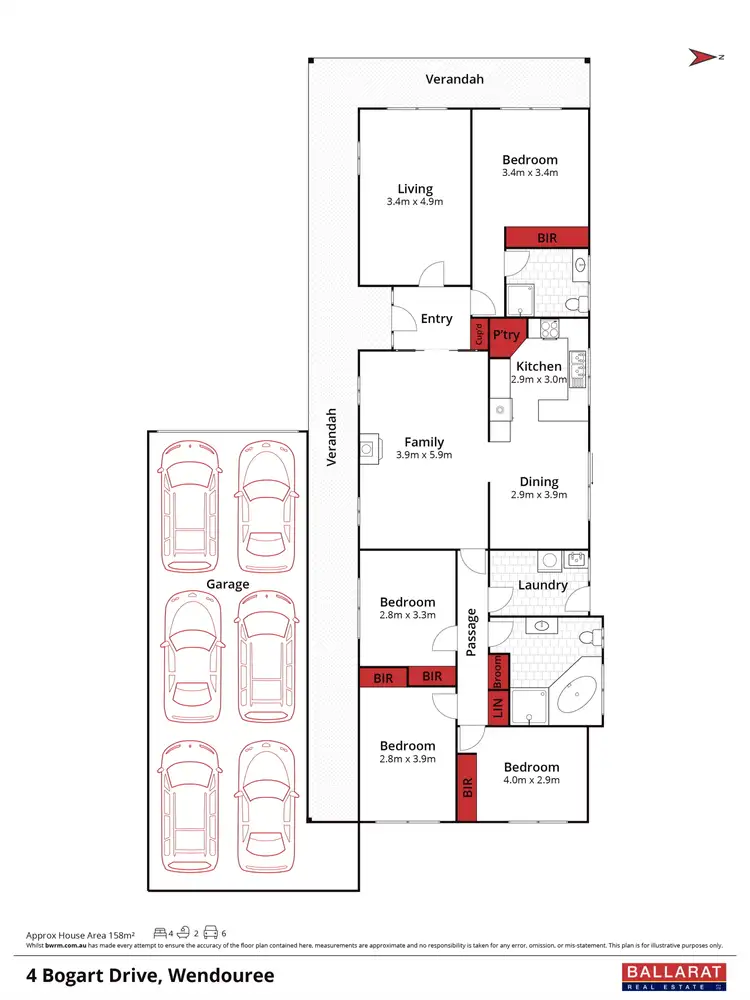 Floorplan of Homely house listing, 4 Bogart Drive, Wendouree VIC 3355