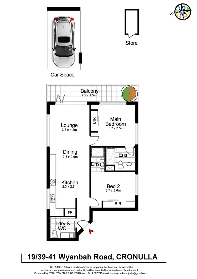 Floorplan of Homely unit listing, 19/39-41 Wyanbah Road, Cronulla NSW 2230