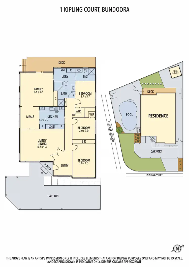 Floorplan of Homely house listing, 1 Kipling Court, Bundoora VIC 3083