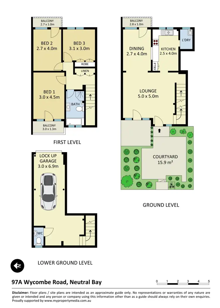 Floorplan of Homely townhouse listing, 97A Wycombe Road, Neutral Bay NSW 2089