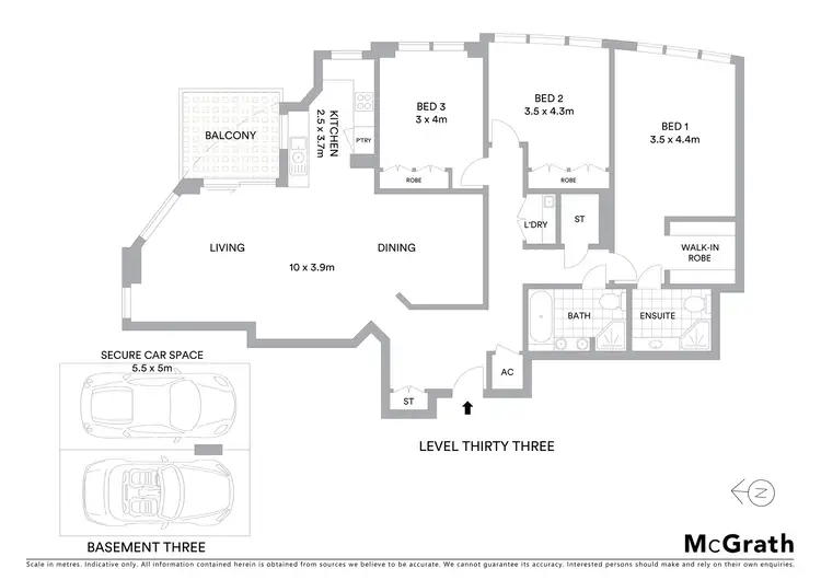 Floorplan of Homely apartment listing, 3304/79-81 Berry Street, North Sydney NSW 2060