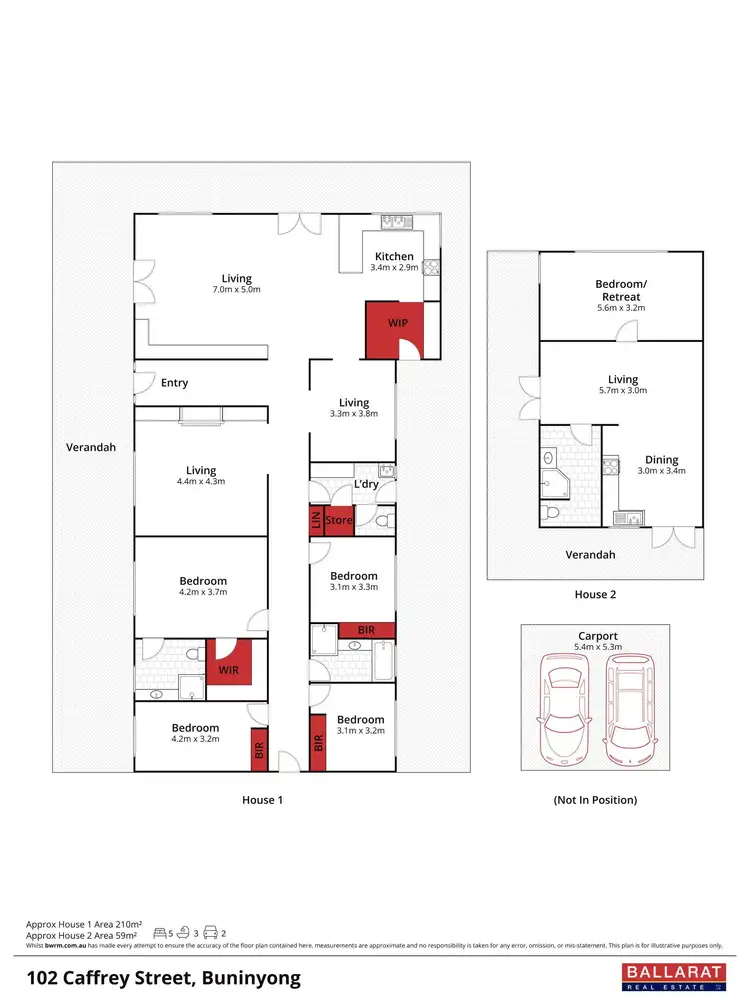 Floorplan of Homely house listing, 102 Caffrey Street, Buninyong VIC 3357